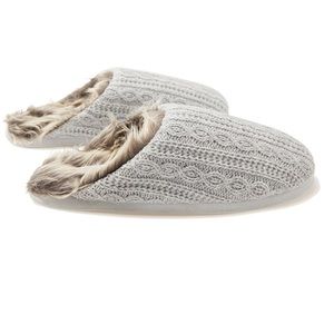 PJ Salvage Faux Trim Cable Slippers